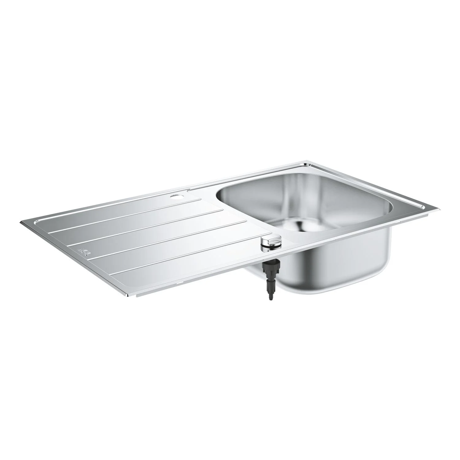 GROHE K200 Edelstahl-Einbauspüle 86 x 50 cm mit 1 Becken und Abtropffläche, reversible
