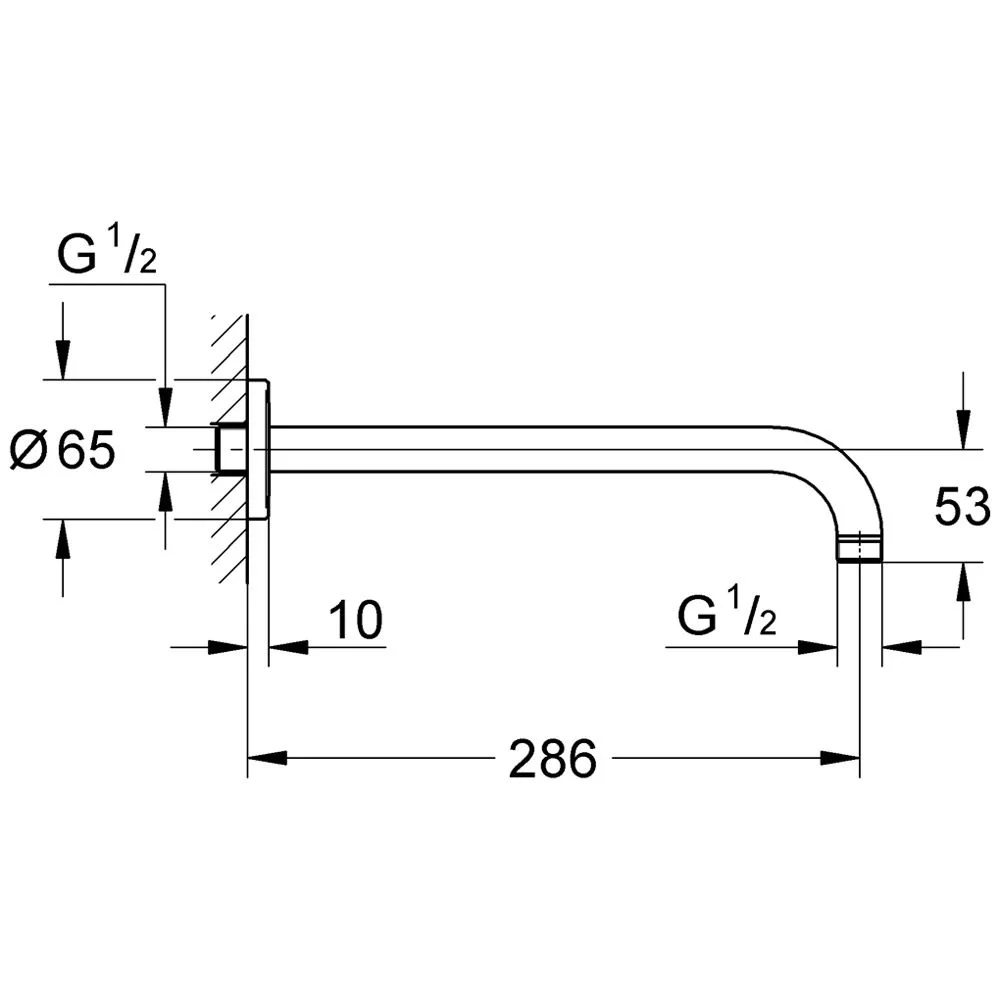 GROHE Rainshower Brausearm modern 28,6 cm Ausladung Bild 2