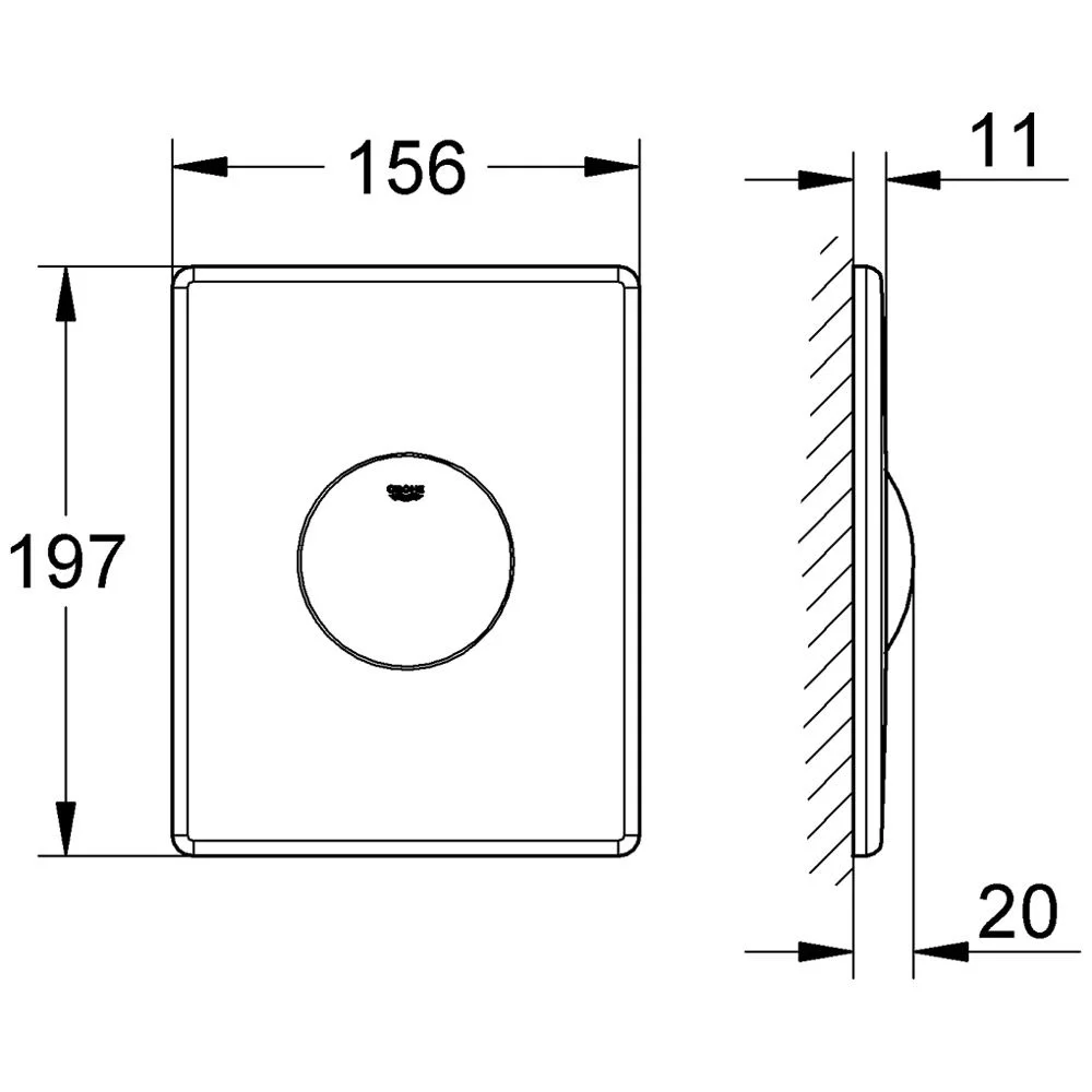 GROHE Skate Edelstahl/WC-Abdeckplatte für 1-Mengen-Betätigung Bild 2