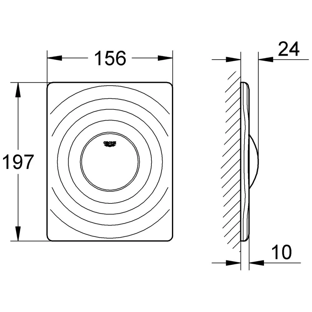 GROHE Surf WC Abdeckplatte für 1-Mengen-Betätigung Bild 2