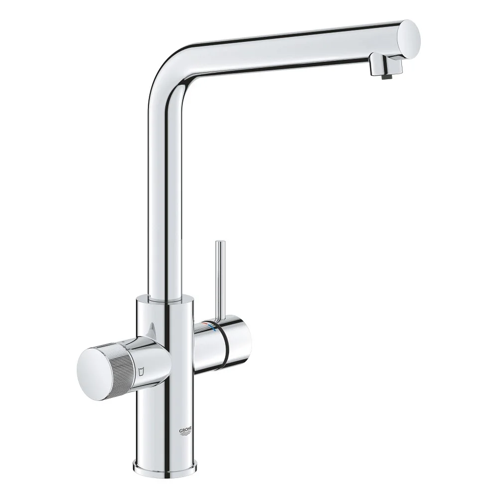 Chromowana bateria kuchenna widok z boku, Grohe