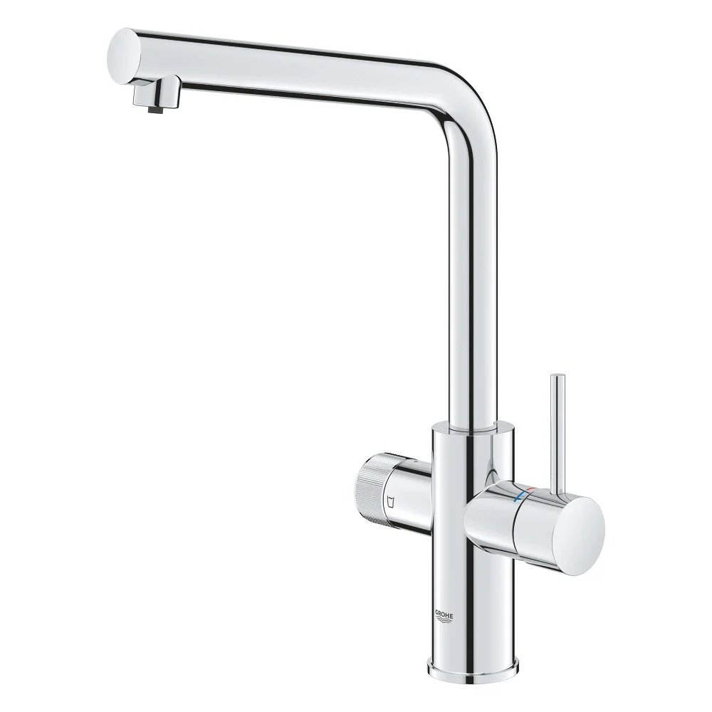 Chromowana bateria kuchenna widok z boku, Grohe