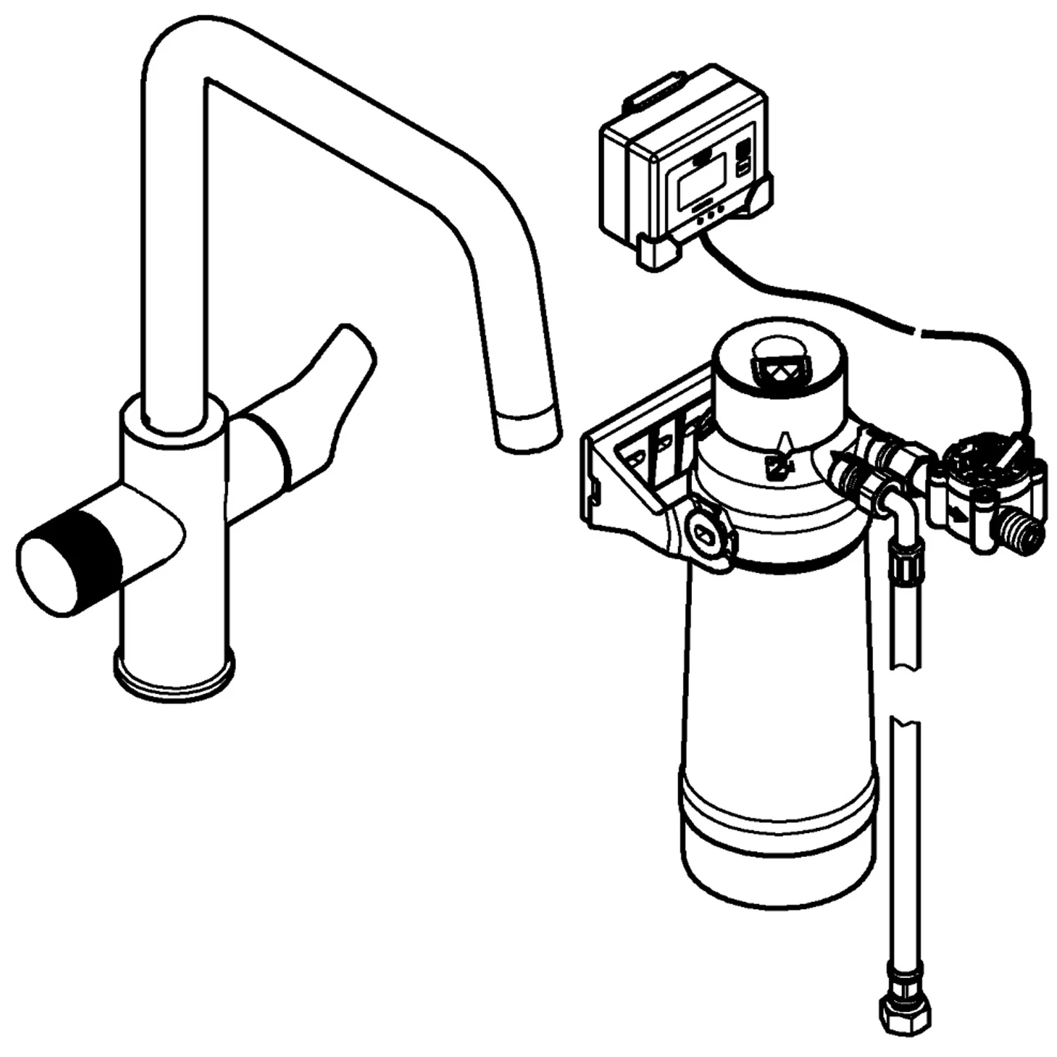 Rysunek techniczny systemu filtracji wody, Grohe
