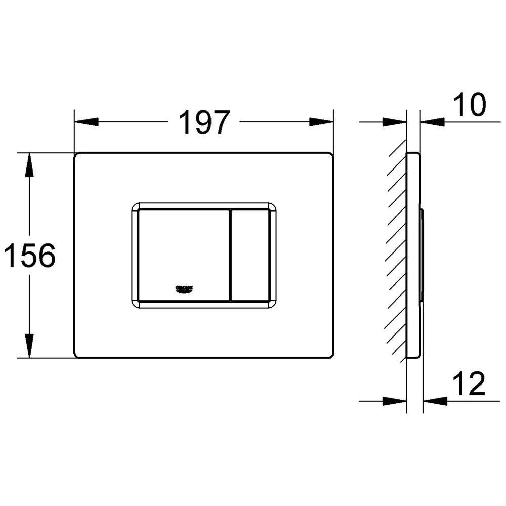 GROHE Skate Cosmopolitan Edelstahl Abdeckplatte für waagerechte Montage Bild 2