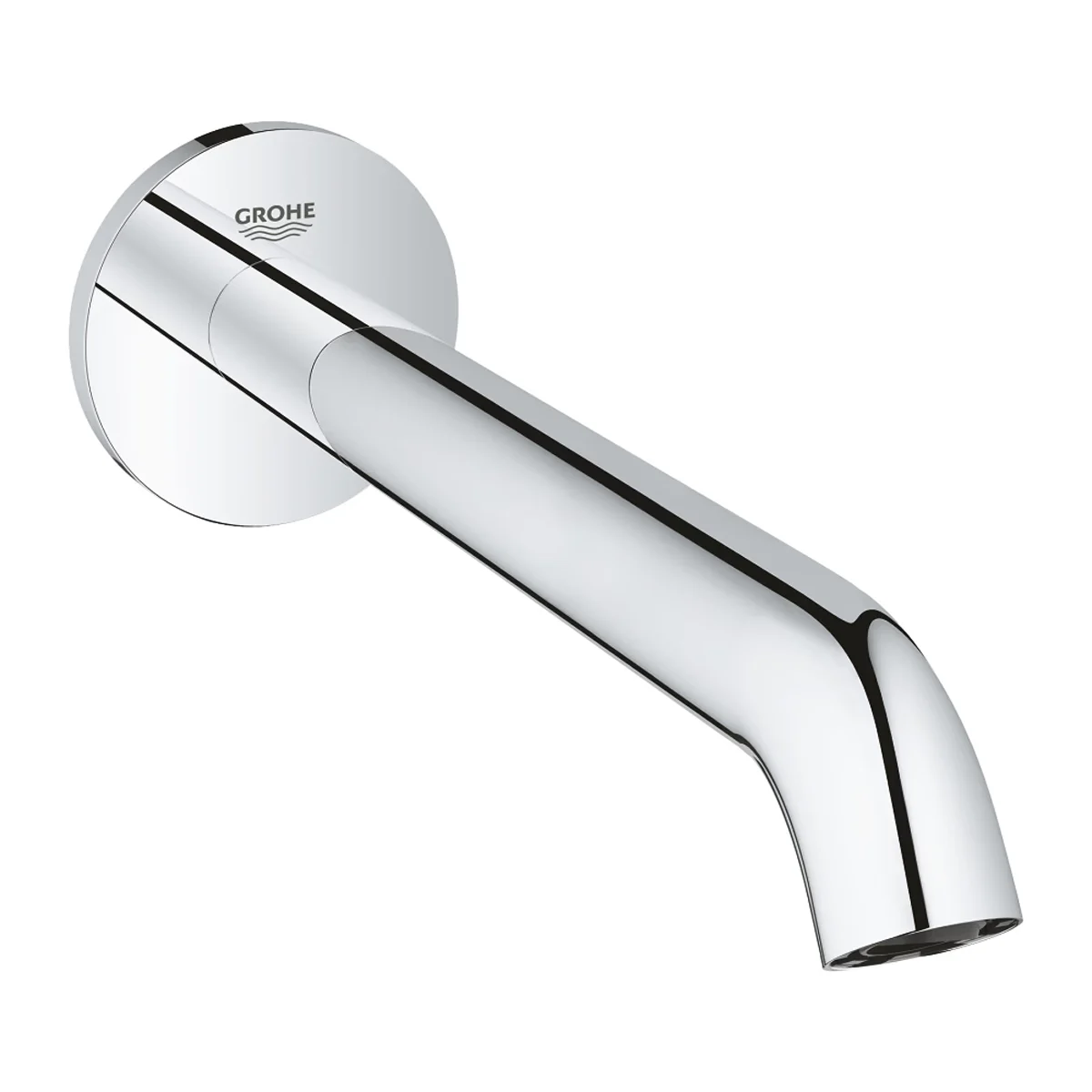 Chromowany wylewka wannowa w widoku bocznym, Grohe