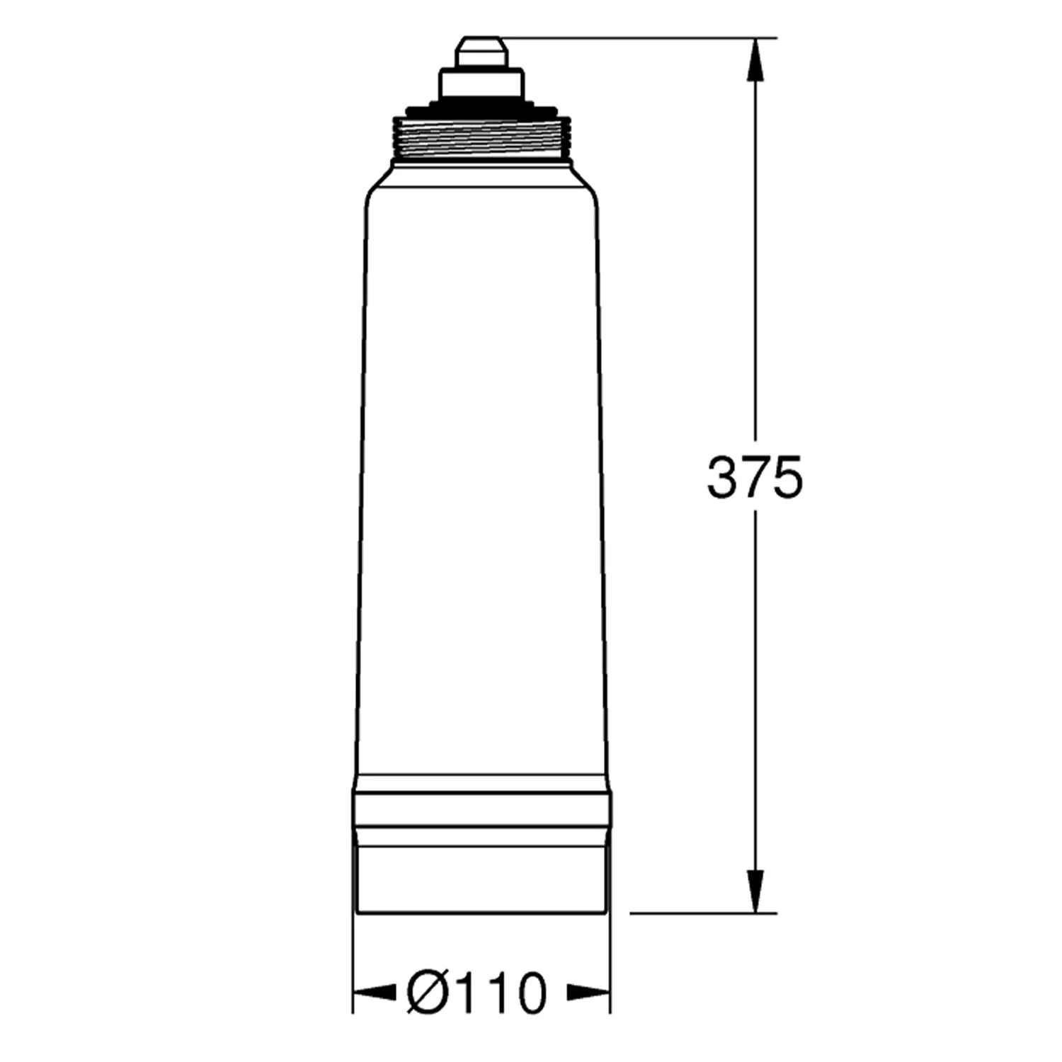 Rysunek techniczny filtra cylindrycznego, Grohe