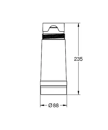 Rysunek techniczny filtra wodnego z wymiarami, Grohe