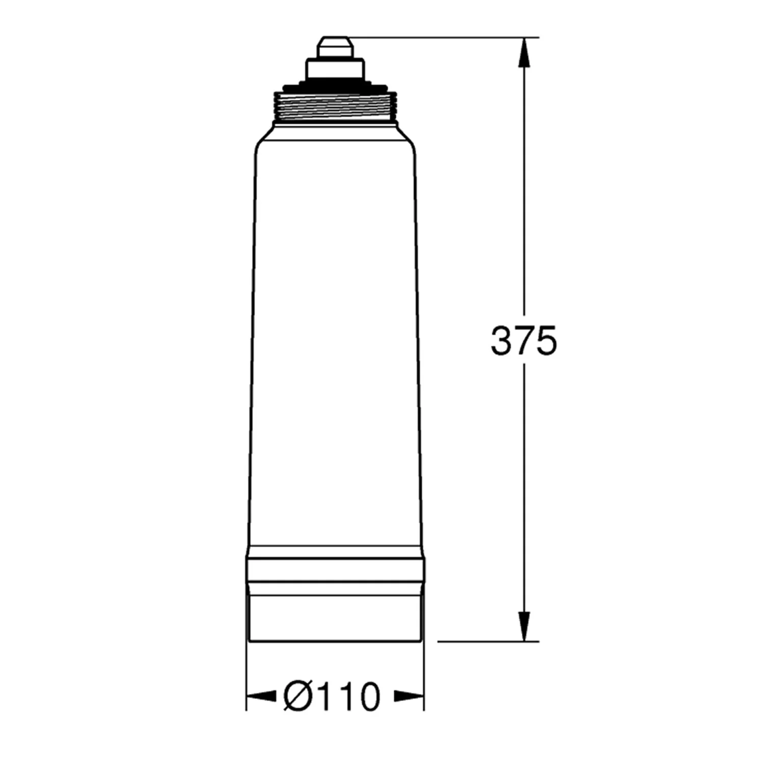 Rysunek techniczny filtra cylindrycznego, Grohe