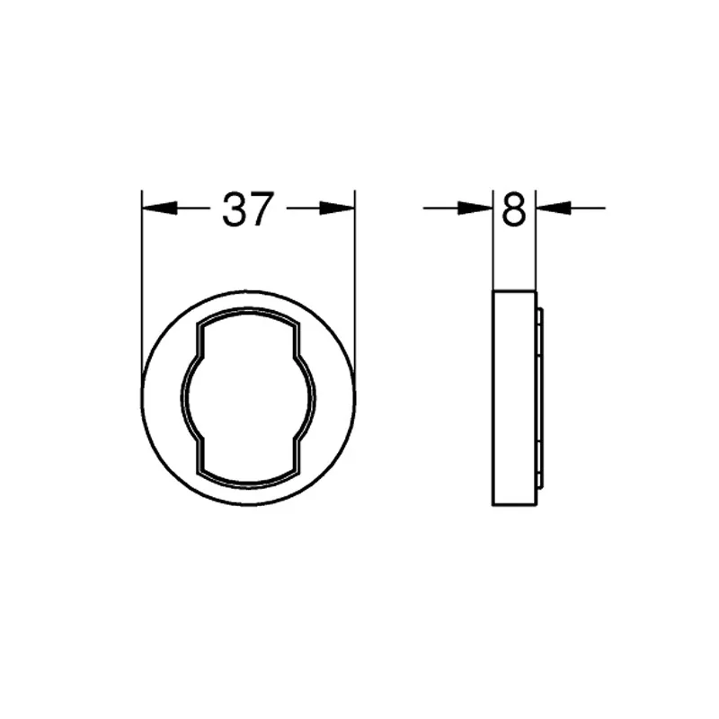 Rysunek techniczny podkładki dystansowej, Grohe