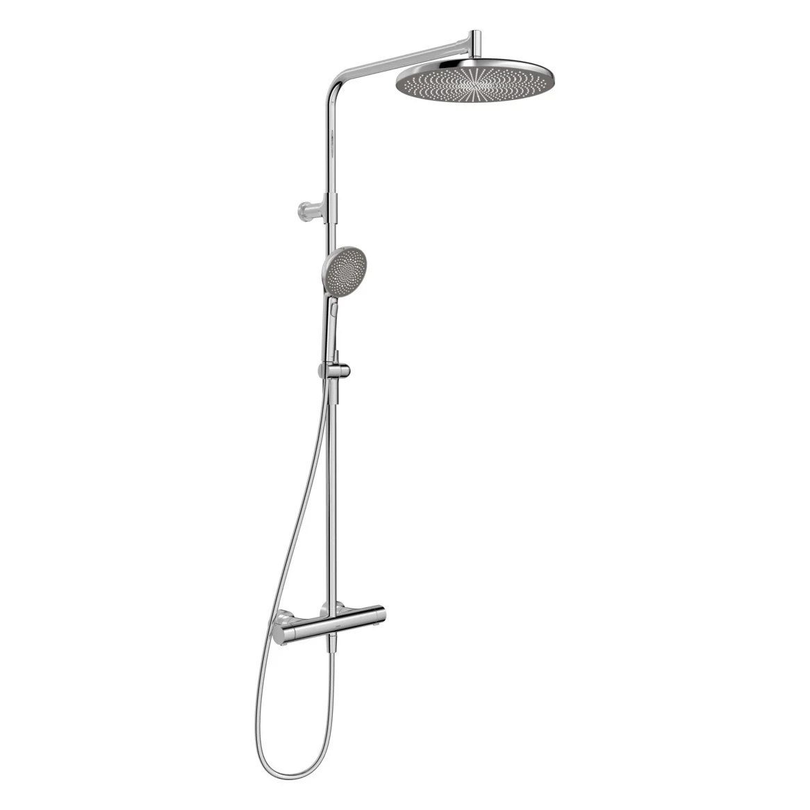 Hansa HANSAAURELIA Duschsystem mit Thermostat-Brausebatterie mit Kopfbrause rund und Handbrause rund 3-strahlig