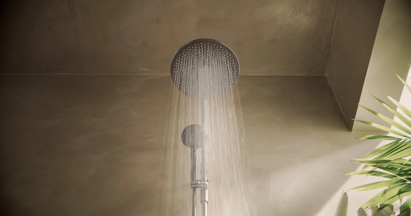 Hansa HANSAAURELIA Duschsystem mit Thermostat-Brausebatterie mit Kopfbrause rund und Handbrause rund 3-strahlig Bild 5