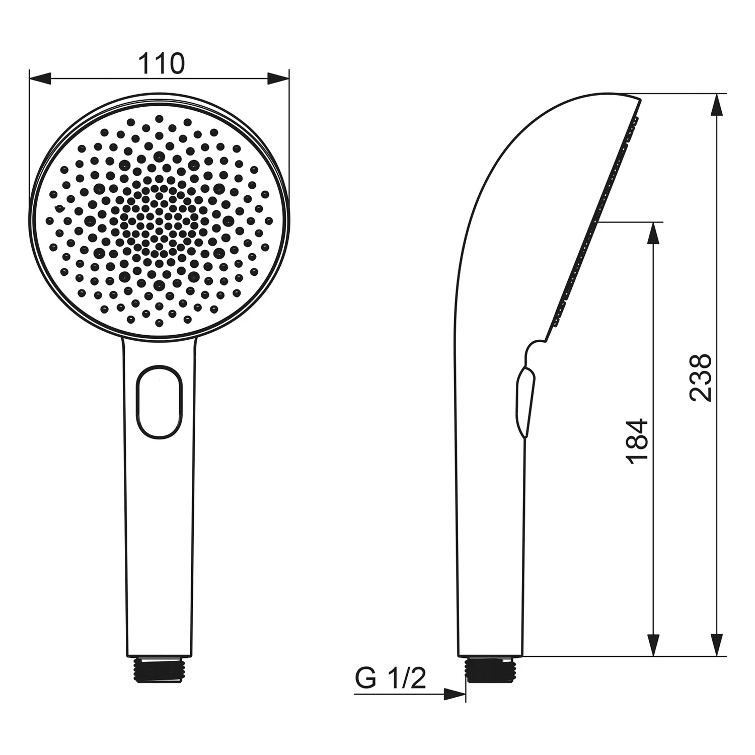 Hansa HANSAAURELIA Handbrause rund mit 3 Strahlarten Bild 4