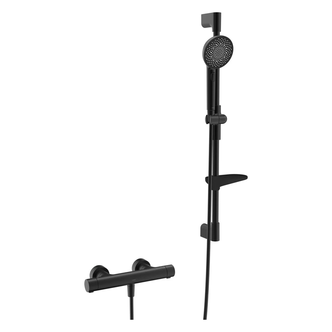 Hansa HANSAAURELIA Thermostat-Brausebatterie mit Brausestange rund 77 cm und Handbrause 3-strahlig