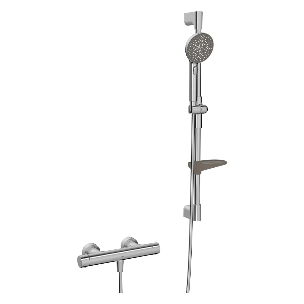 Hansa HANSAAURELIA Thermostat-Brausebatterie mit Brausestange rund 77 cm und Handbrause 3-strahlig