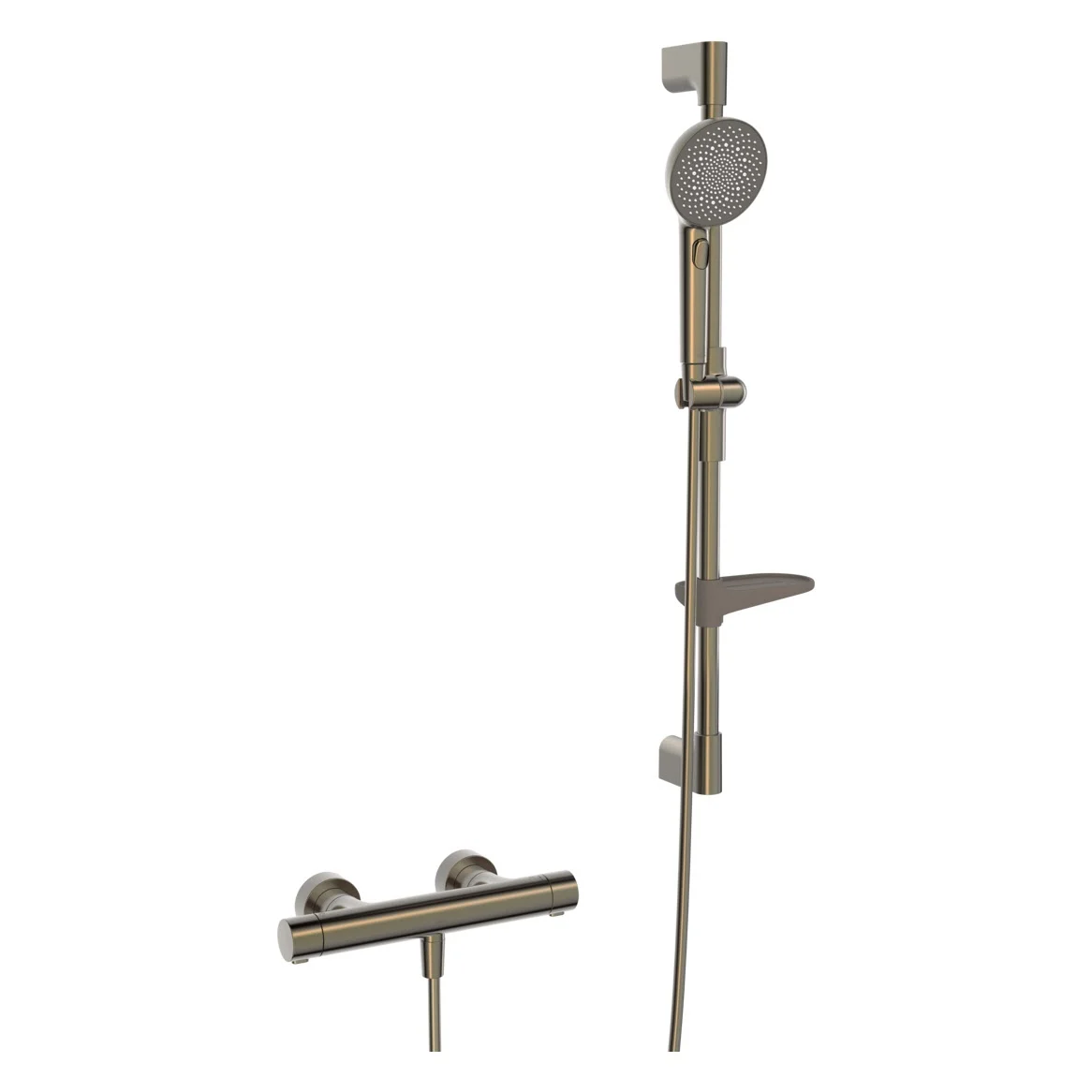 Hansa HANSAAURELIA Thermostat-Brausebatterie mit Brausestange rund 77 cm und Handbrause 3-strahlig