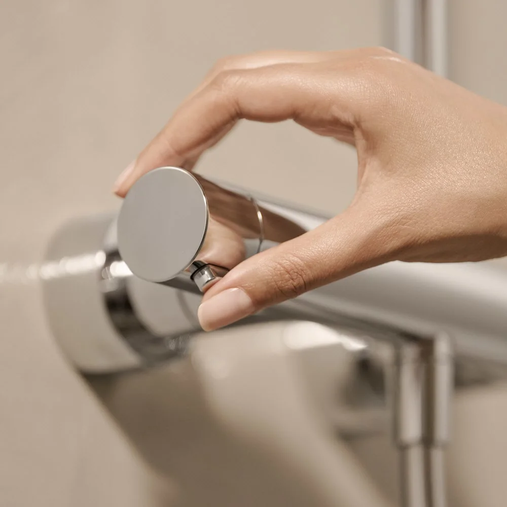 Hansa HANSAAURELIA Thermostat-Brausebatterie mit Brausestange rund 77 cm und Handbrause 3-strahlig Bild 2