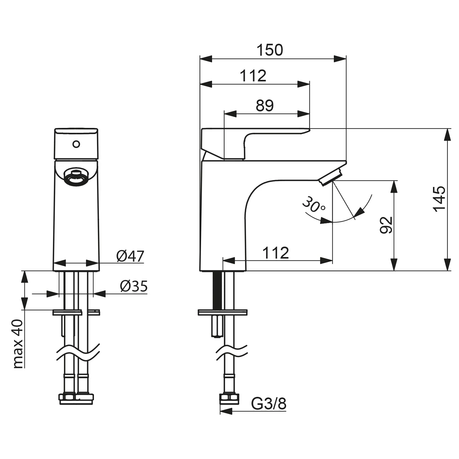 Hansa HANSABASIC Einhebelmischer-Waschtischarmatur XL Bild 3