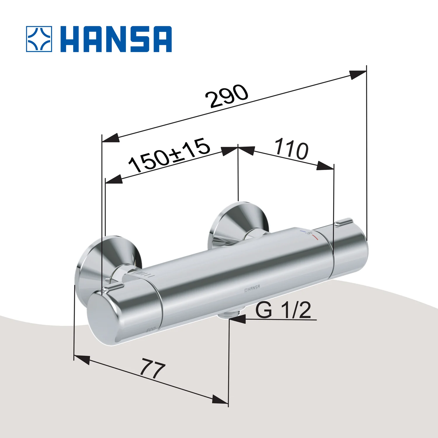Hansa HANSAMICRA Brause-Thermostat-Batterie AP Bild 6