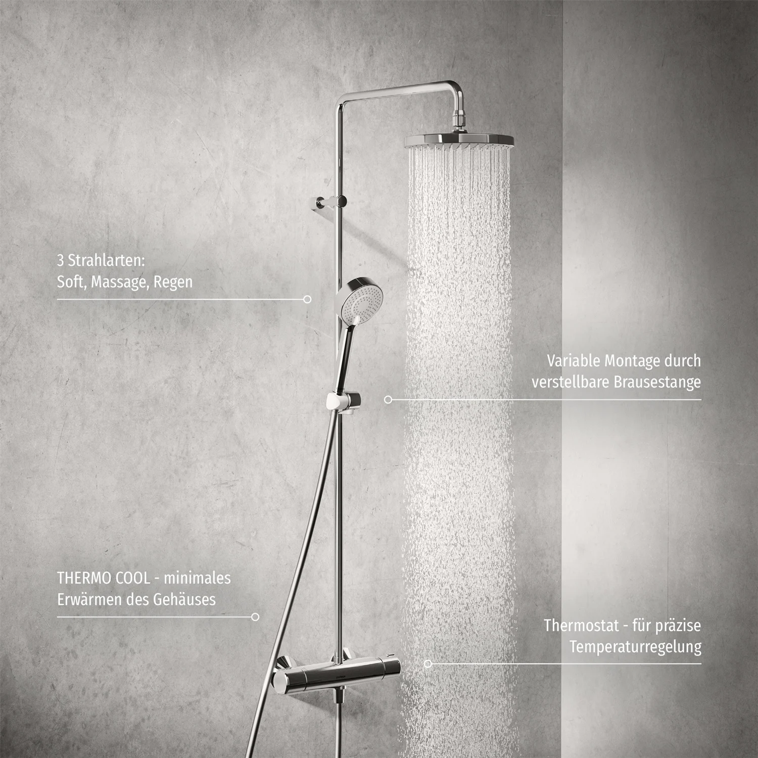 Hansa HANSAMICRA Duschsystem mit Thermostat Bild 3