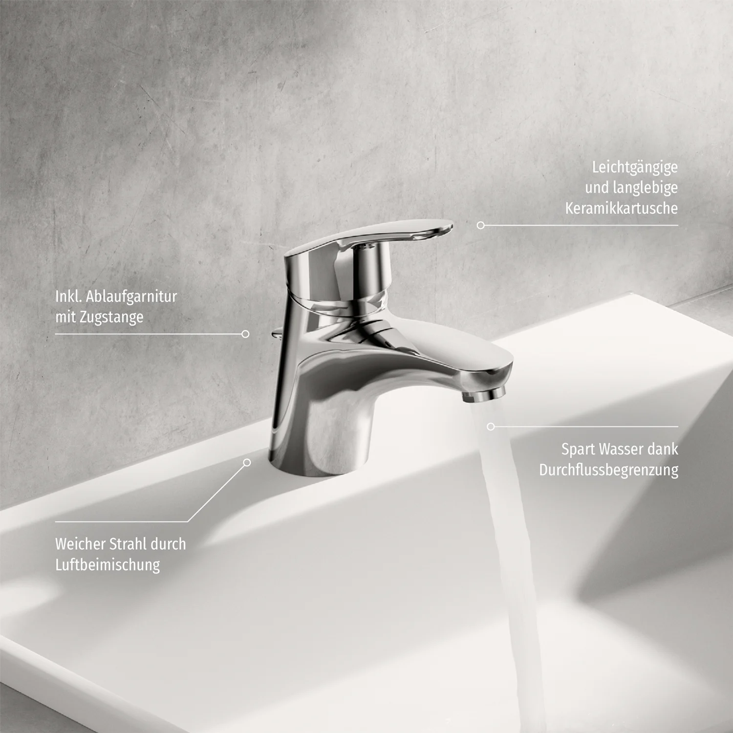 Hansa HANSAMIX Waschtisch-Einhand-Einlochbatte Bild 3