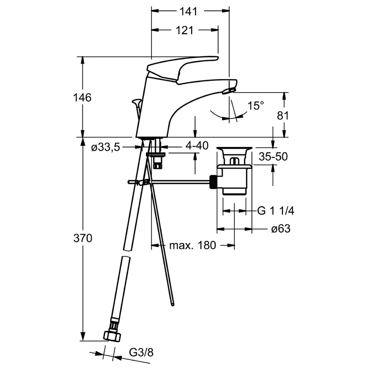 Hansa HANSAMIX Waschtisch-Einhand-Einlochbatte Bild 5