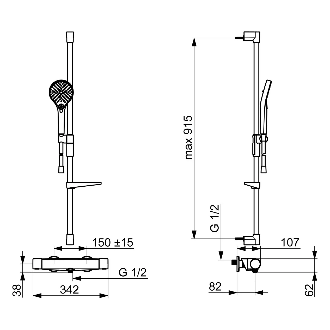Hansa HANSAOPTIMA Brausebatterie mit Brausegarnitur Bild 3