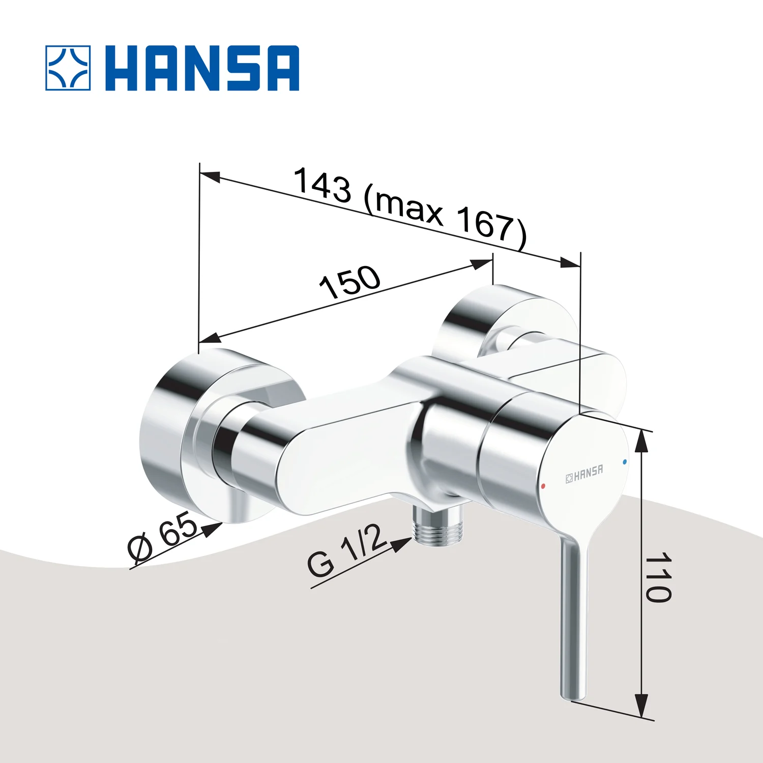 Hansa HANSAVANTIS Brausebatterie Einhebelmischer Bild 4