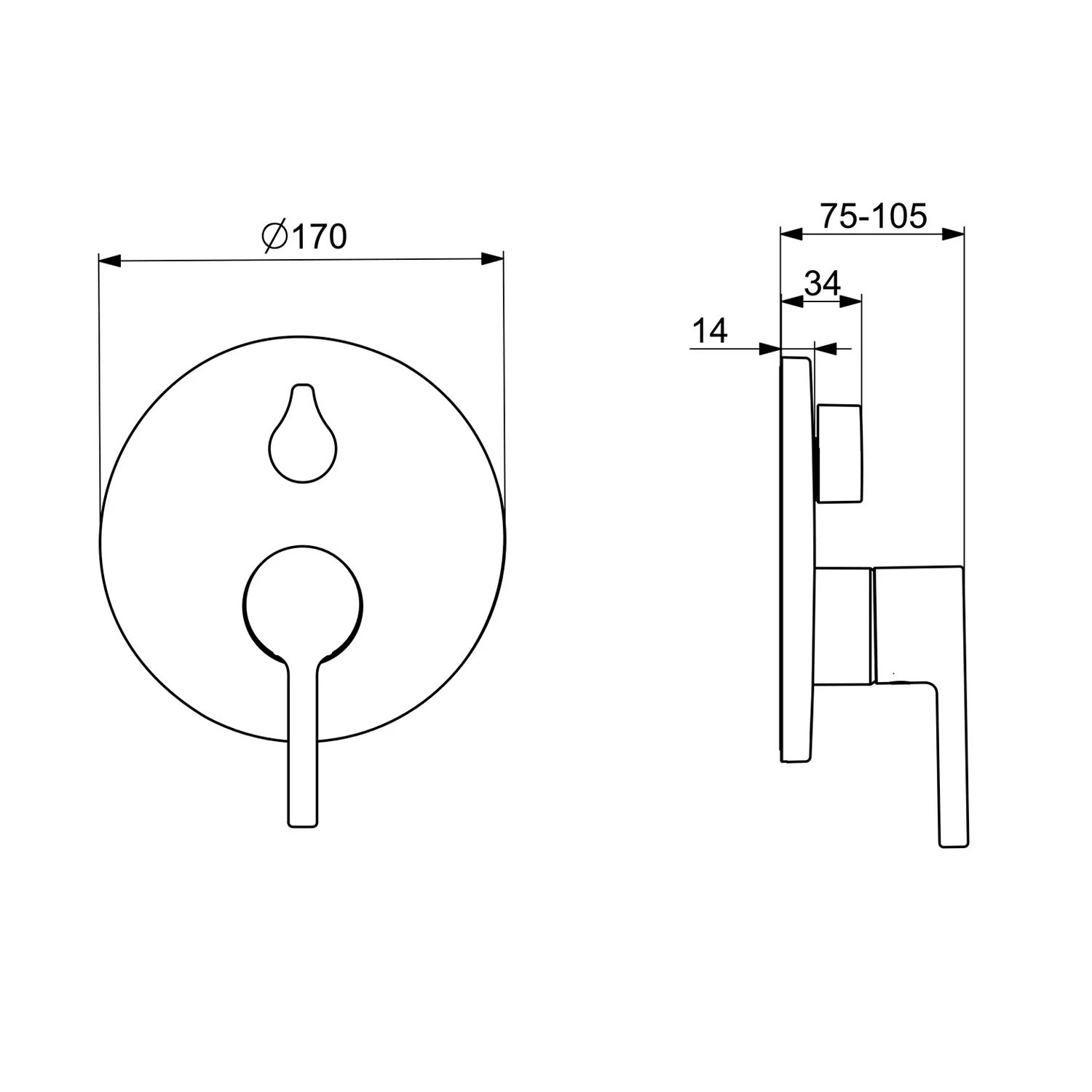Hansa HANSAVANTIS Fertigmontageset für Wannenfüll- und Brausebatterie Einhebelmischer Bild 2