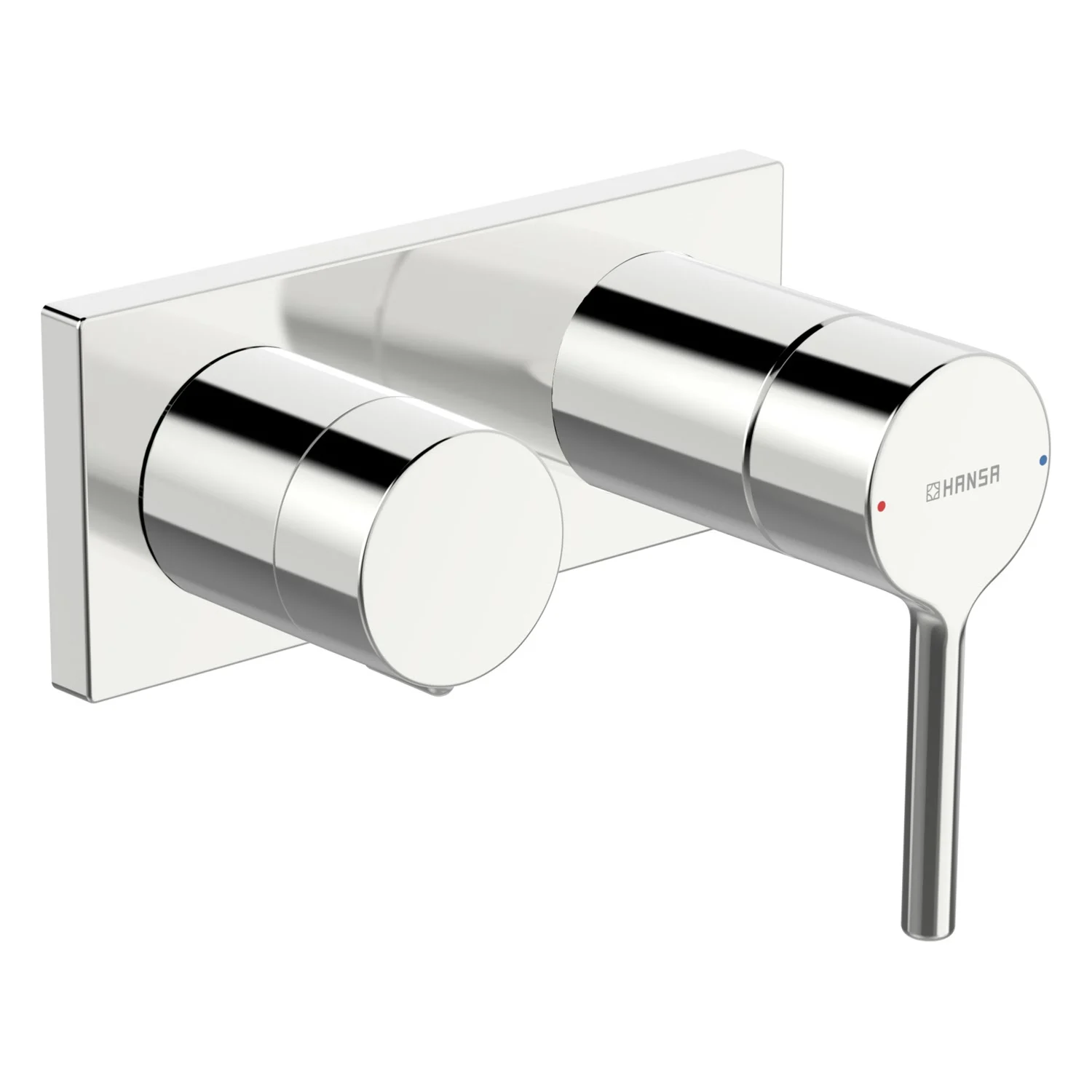 Armatura ścienna z dwoma regulatorami w chromie, Hansa