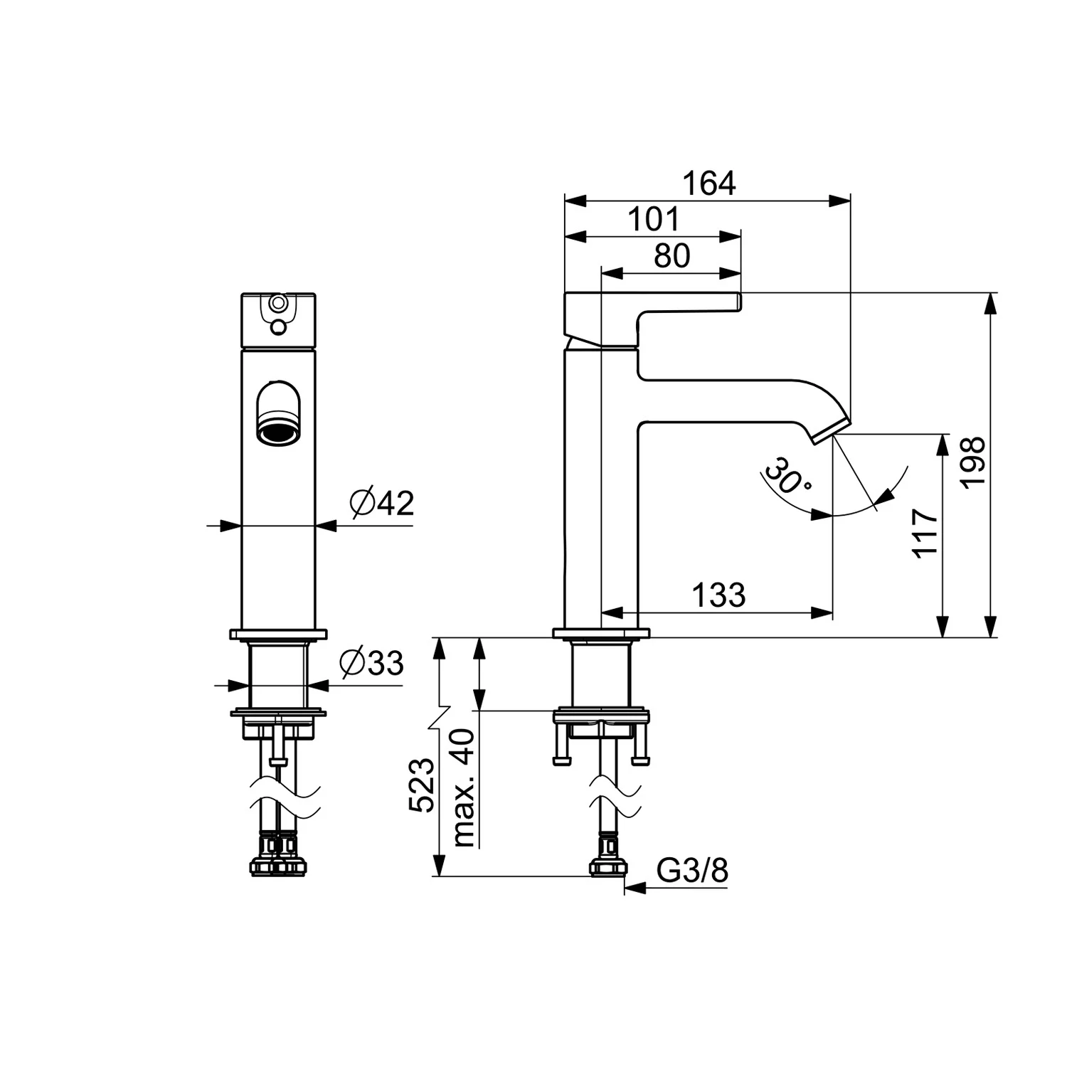 Hansa HANSAVANTIS Style Waschtischarmatur Einhebelmischer, ohne Ablaufgarnitur Bild 3