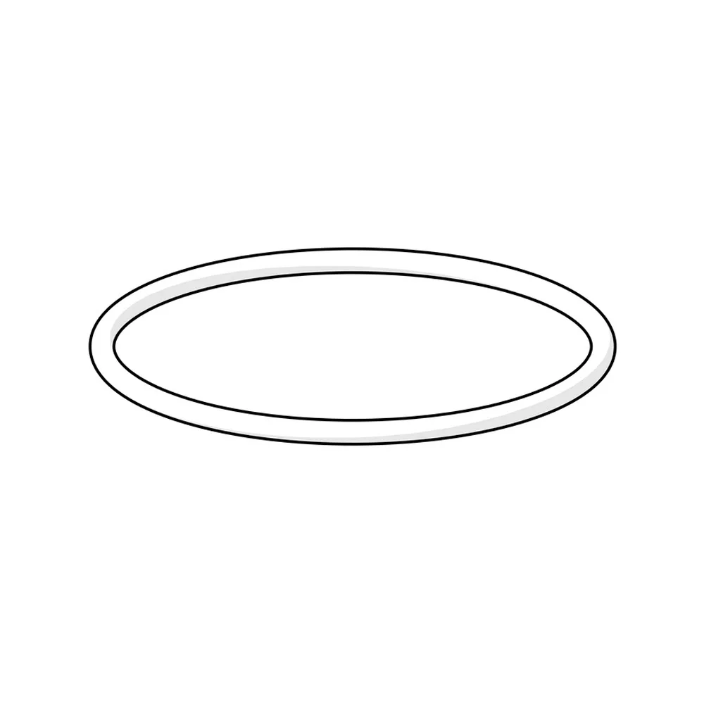 Czarny pierścień O-ring na białym tle, Hansa