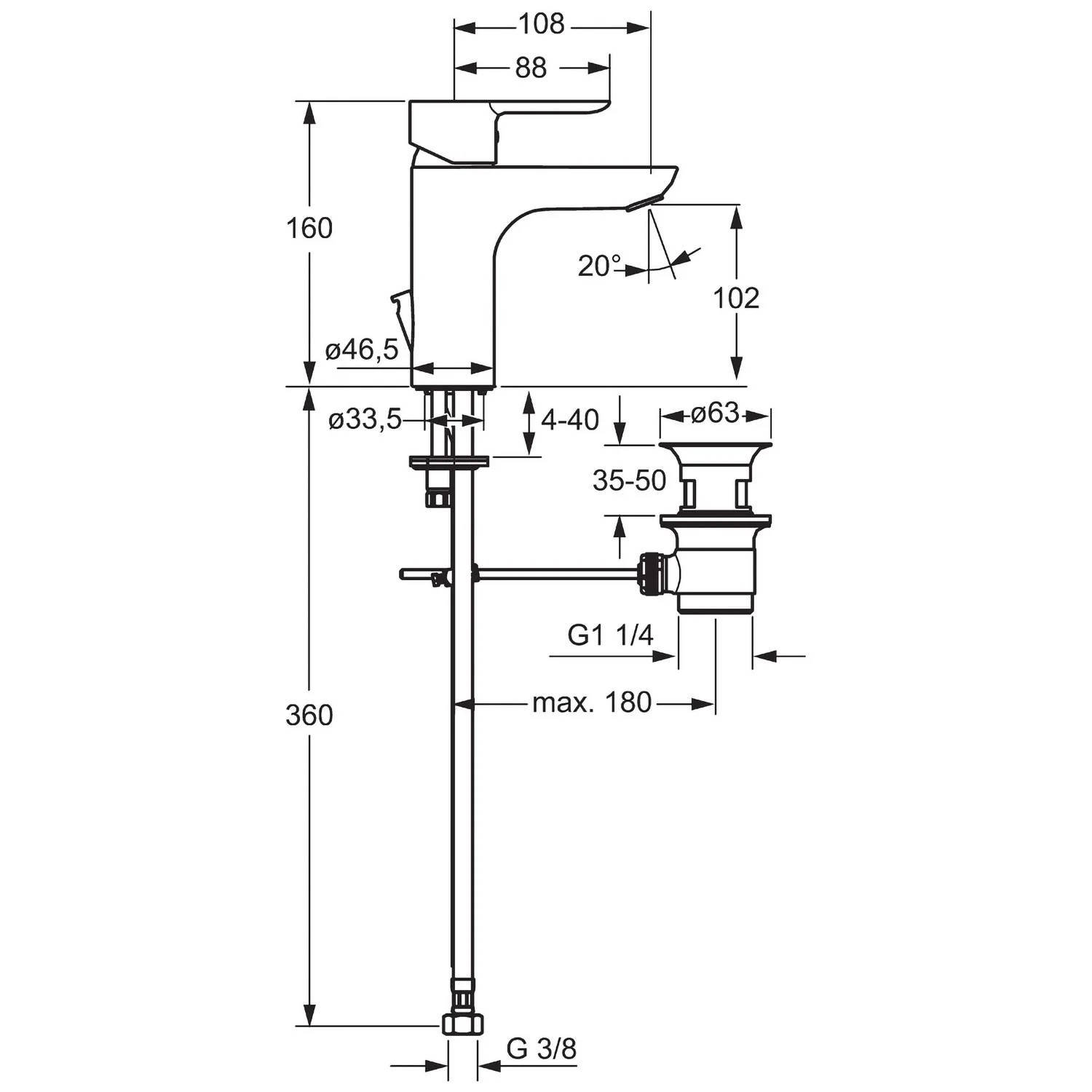 Hansa HANSALIGNA Waschtisch-Einhand-Einlochbatterie Bild 3