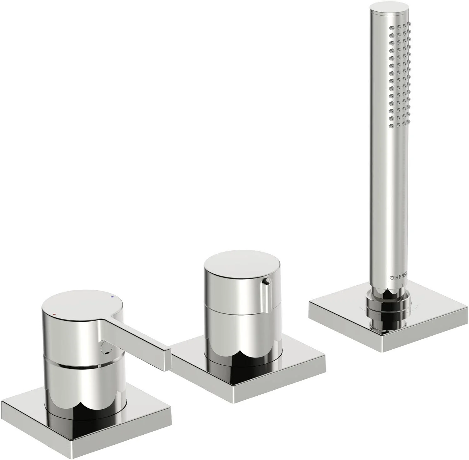 Hansa HANSALOFT Fertigmontageset für 3-Loch-Einbausets, Rosette eckig