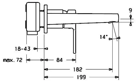 Hansa HANSARONDA Fertigmontageset Waschtisch-Einhand-Wandbatterie Zdjęcie 2