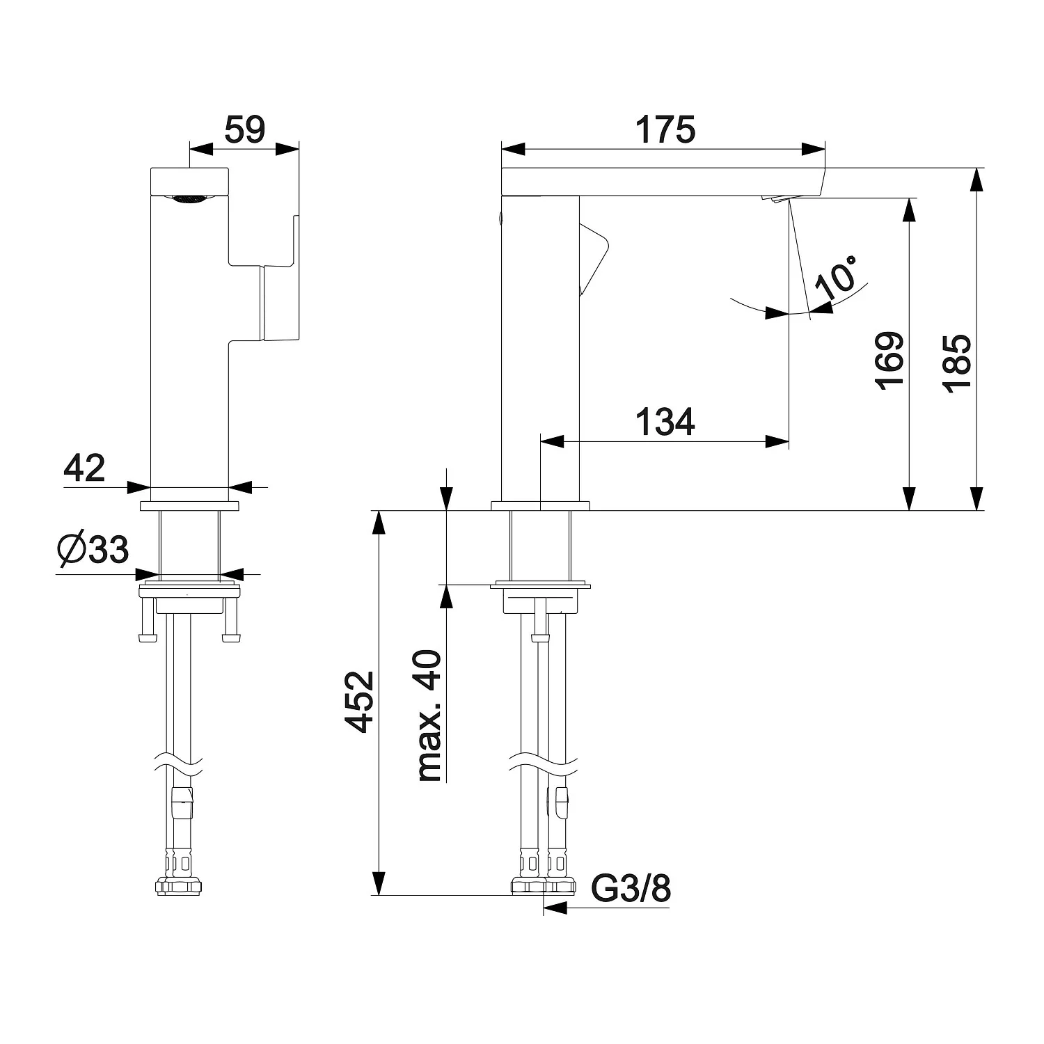 Hansa HANSASTELA Waschtisch-Einhand-Einlochbatterie, seitenbedient Bild 5