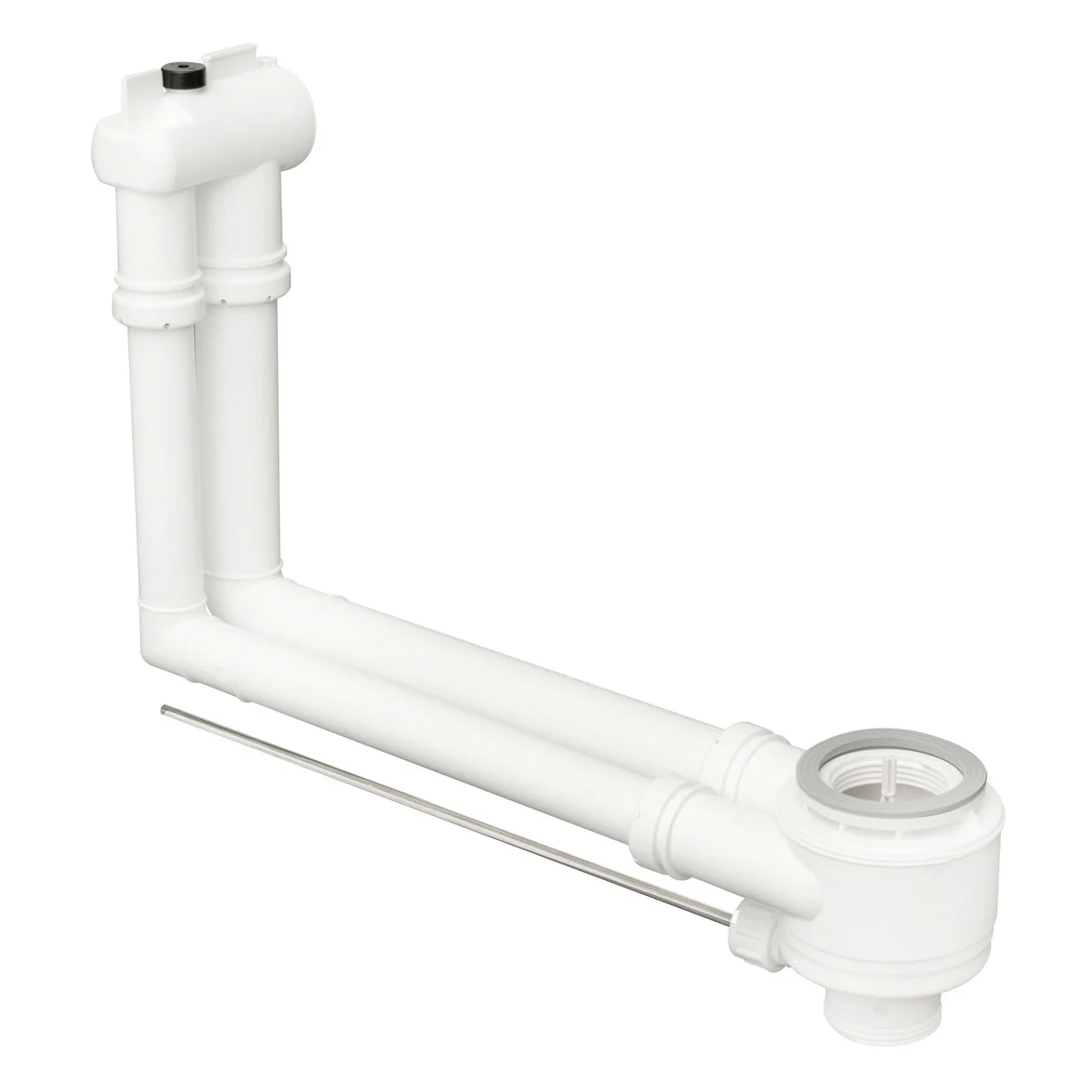 Biały system odpływowy z obsługą mimośrodową, hansgrohe