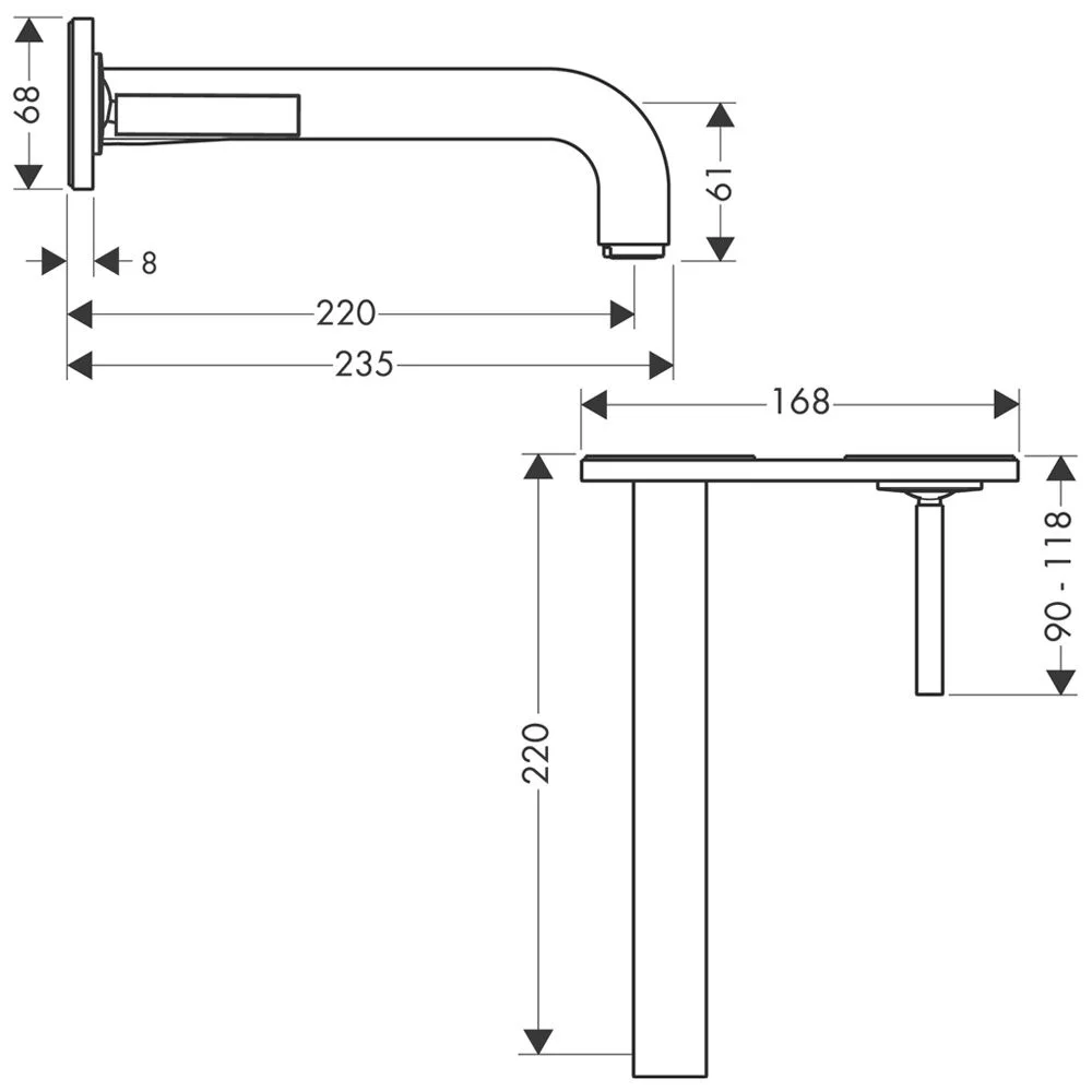 AXOR Citterio Einhebel Waschtischmischer UP mit Platte Bild 2