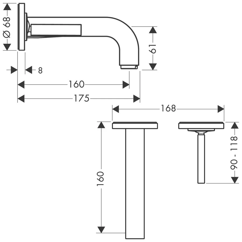 AXOR Citterio Einhebel-Waschtischmischer UP mit Einzelrosetten Bild 2
