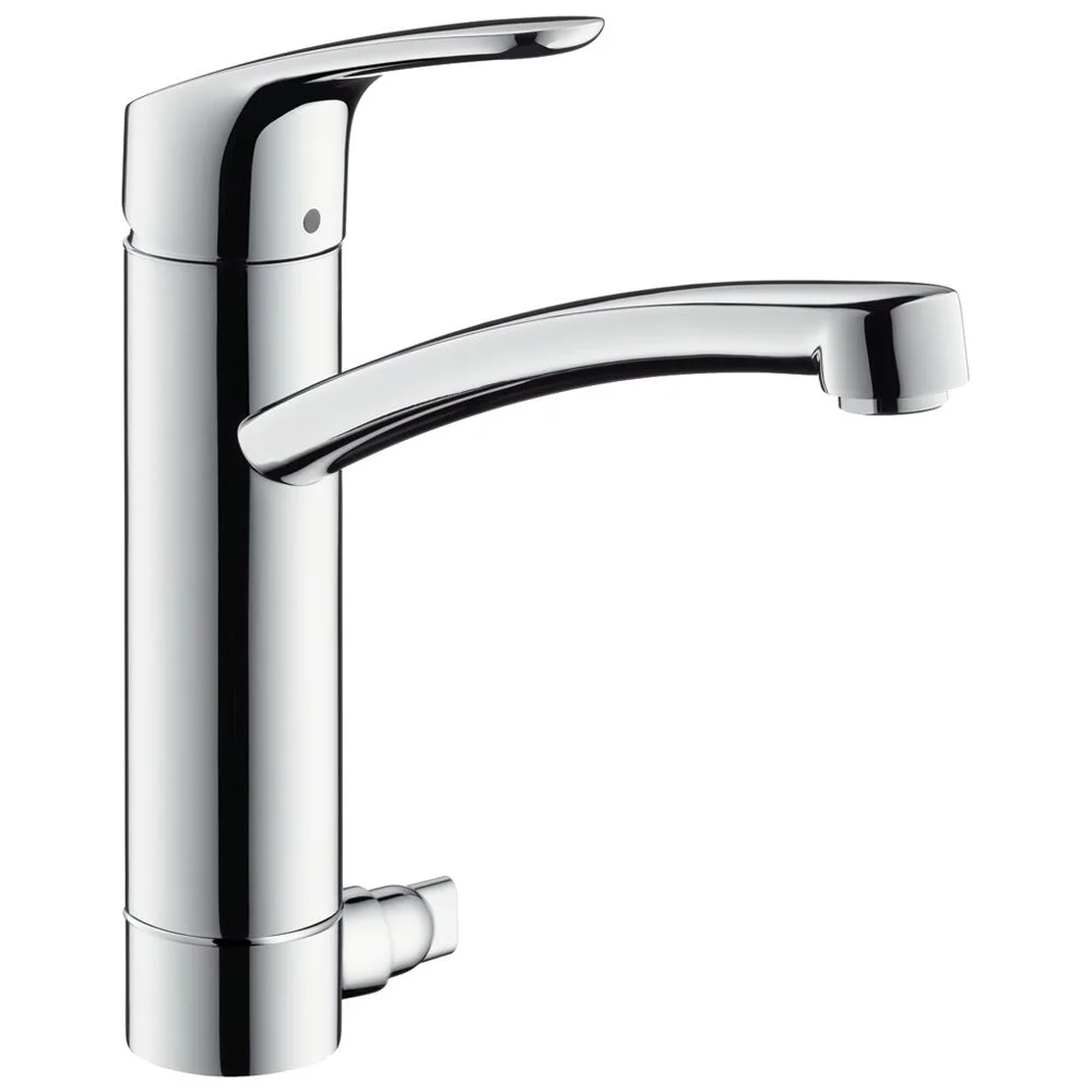 Bateria kuchenna w widoku bocznym, kolor chrom, hansgrohe