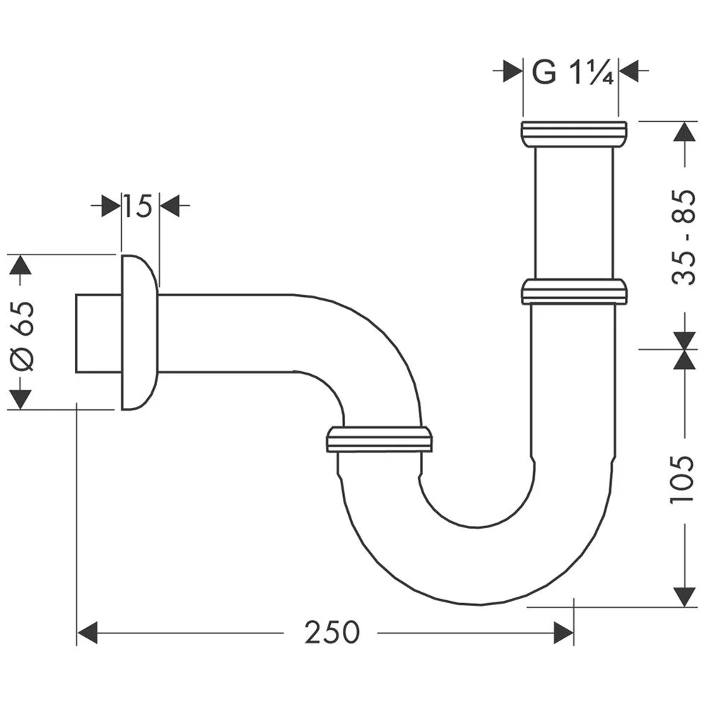 hansgrohe Röhrensifon, Standardmodell Bild 2