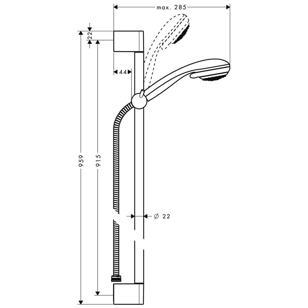 hansgrohe Crometta 85 Vario Unica Crometta Set 90 cm DN15 Bild 3
