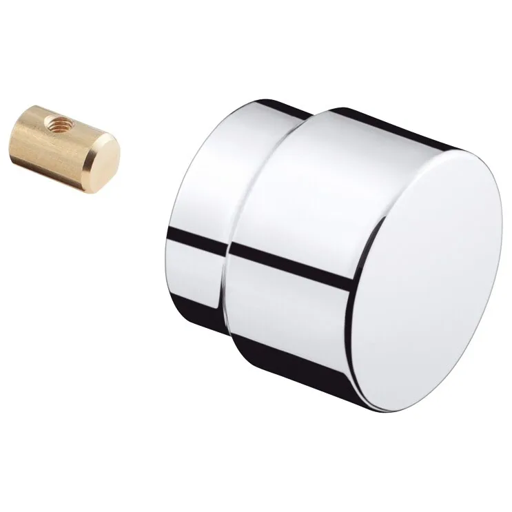 Gałka pociągowa widok z boku z częścią mosiężną, hansgrohe