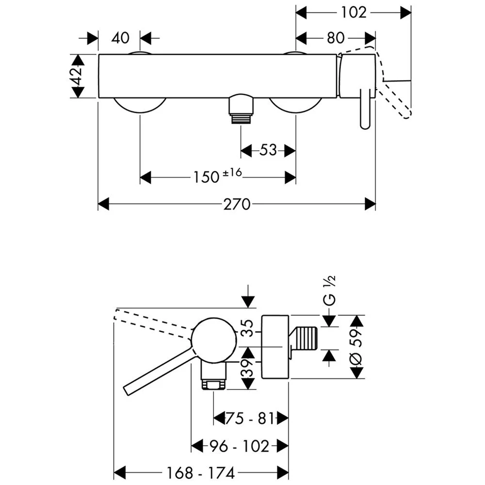 AXOR Starck Einhebel-Brausenmischer für AP-Montage Bild 2
