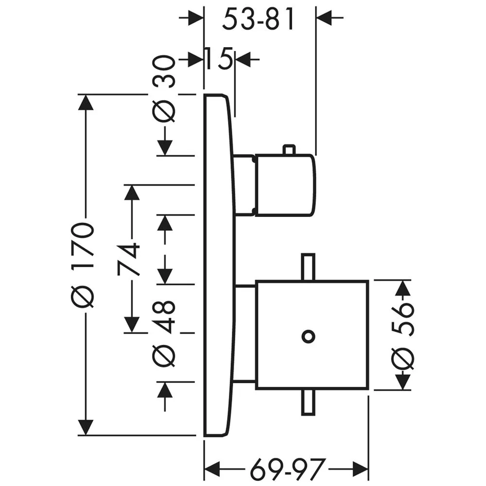 AXOR Starck Thermostatbatterie Unterputz mit Absperrventil Bild 3
