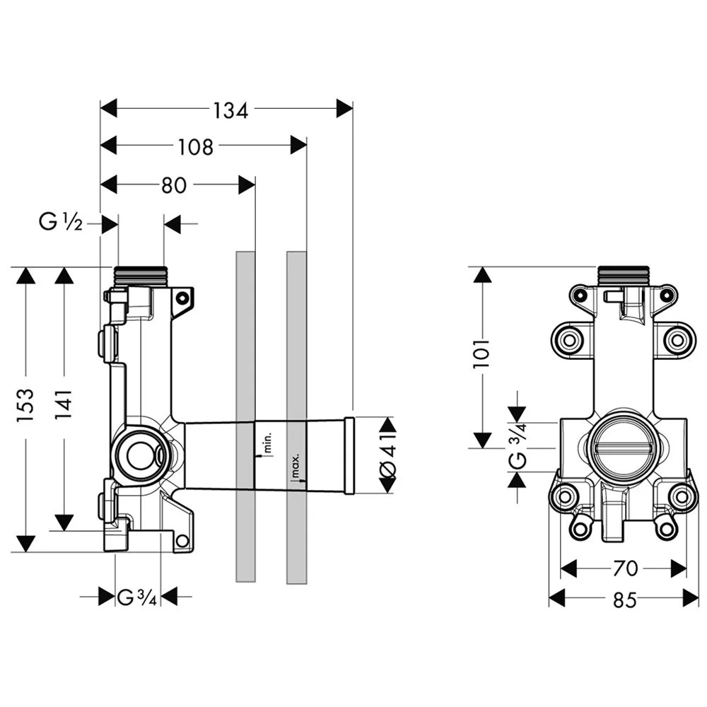 AXOR Starck Grundset für Absperrventil DN 15 Bild 2