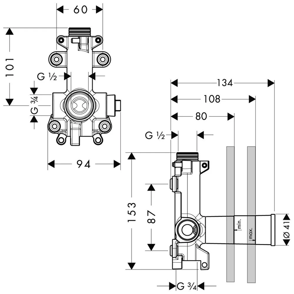 AXOR Starck Grundset für Brausenmodul DN 20 Bild 2
