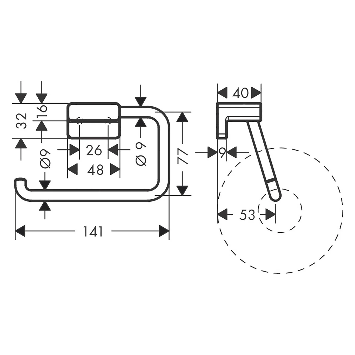 hansgrohe AddStoris Papierrollenhalter ohne Deckel Bild 2