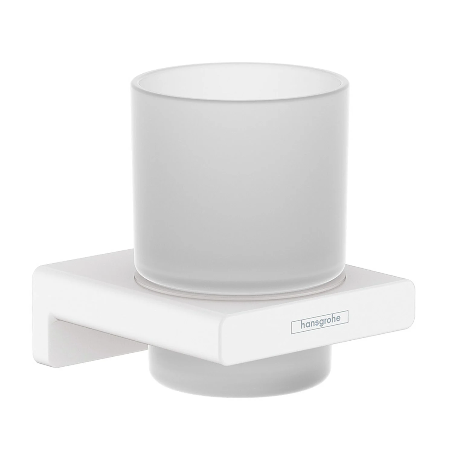 Uchwyt na szczoteczki widok z boku, biały, hansgrohe
