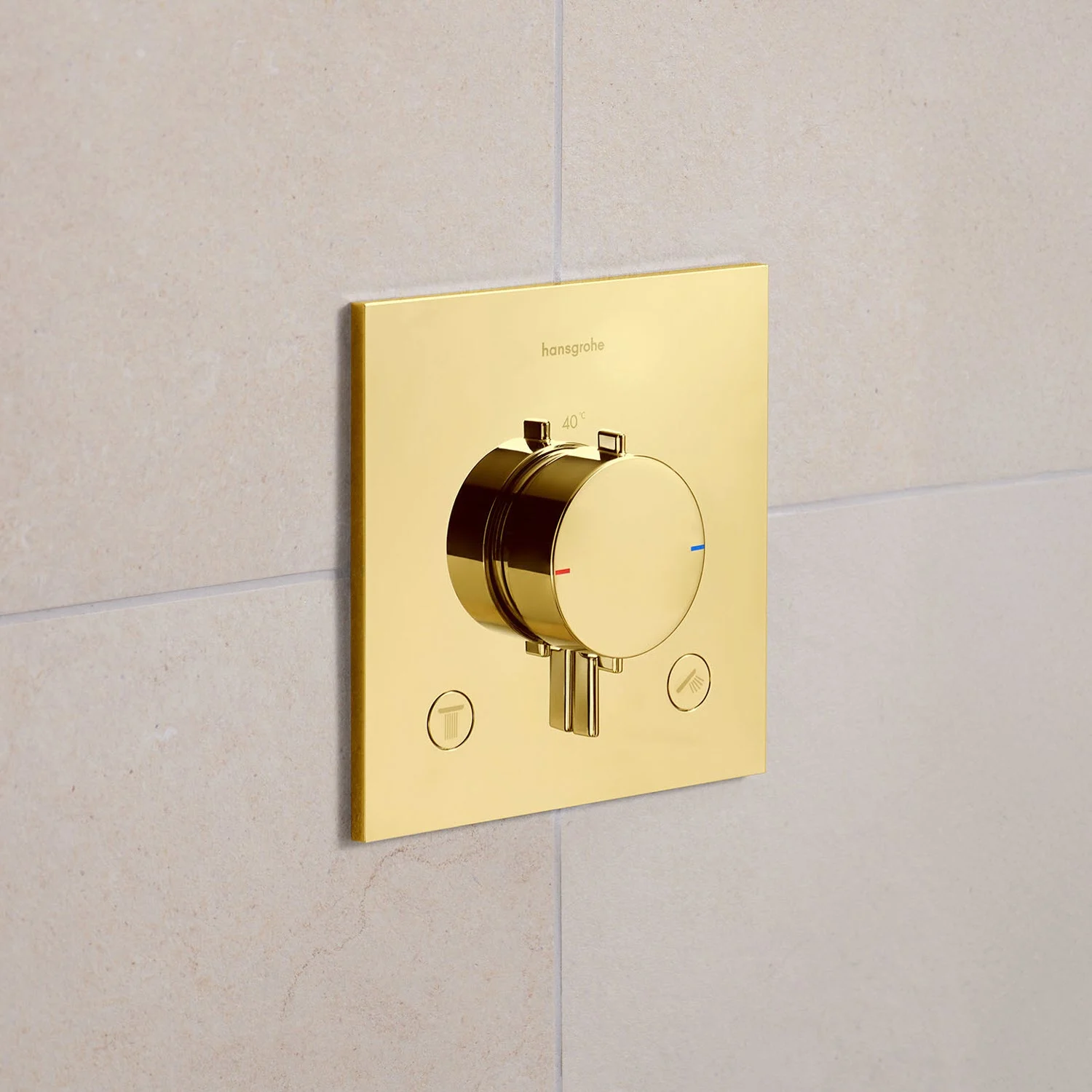 Termostat podtynkowy Hansgrohe Ecostat Comfort E z 2 funkcjami i wbudowanym zestawem zabezpieczającym zgodnym z normą EN 1717