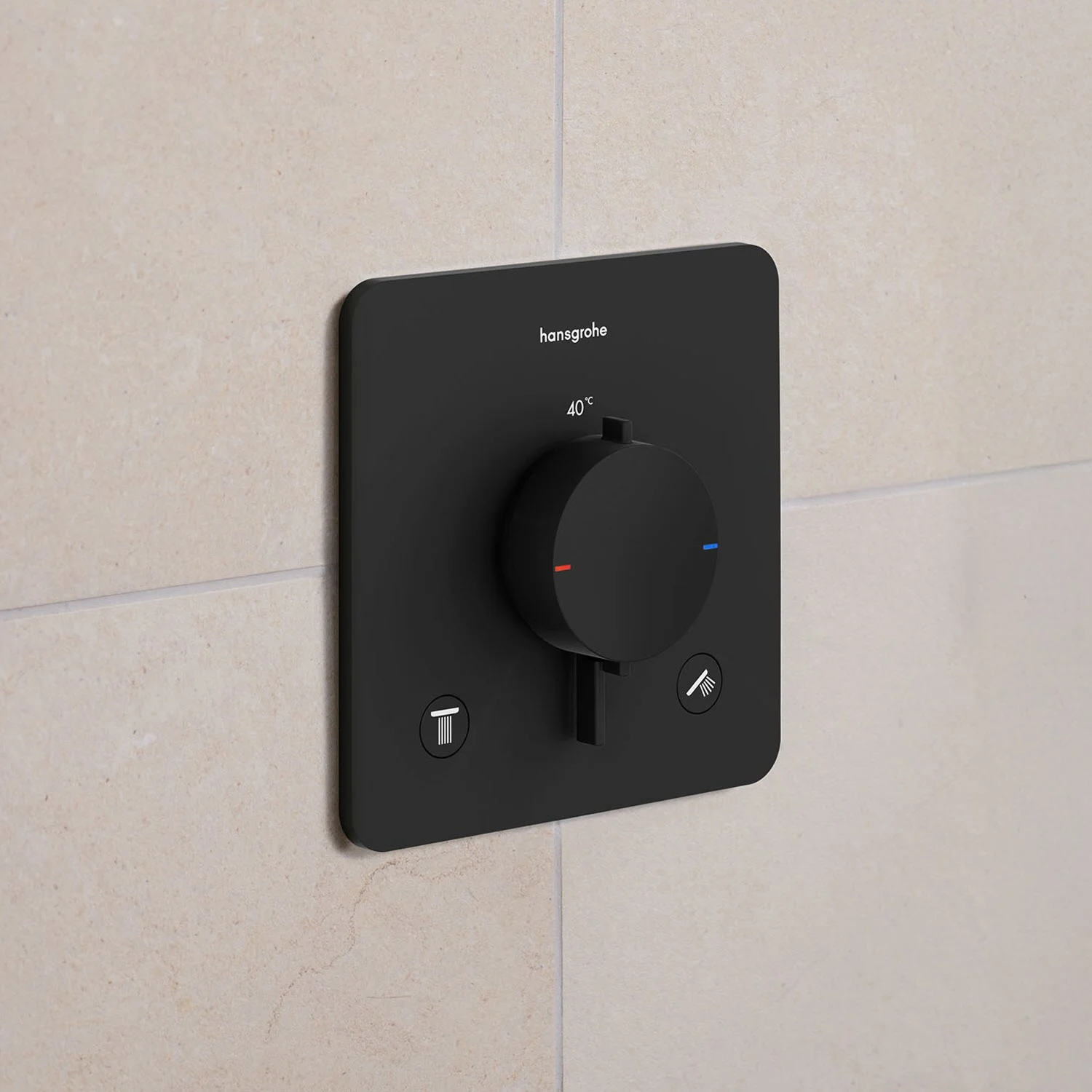 Termostat podtynkowy Hansgrohe Ecostat Comfort Q z 2 funkcjami i wbudowanym zestawem zabezpieczającym zgodnym z normą EN 1717
